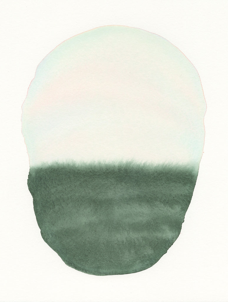 Earth Green Oval | Watercolor by Malissa Ryder