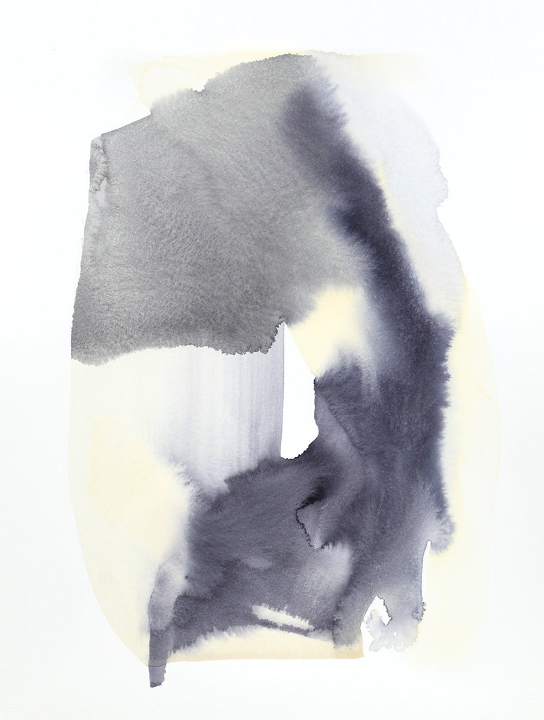 Rounded Form, Greys | Watercolor by Malissa Ryder